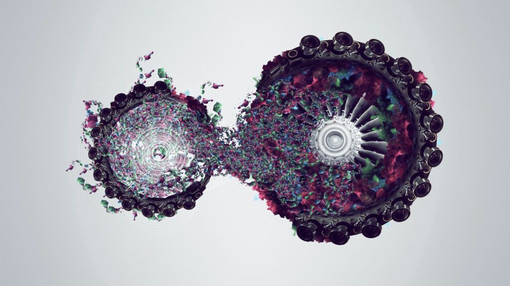 Vibrant 2560x1440 Abstract Wallpaper: Interlocking Circles Design