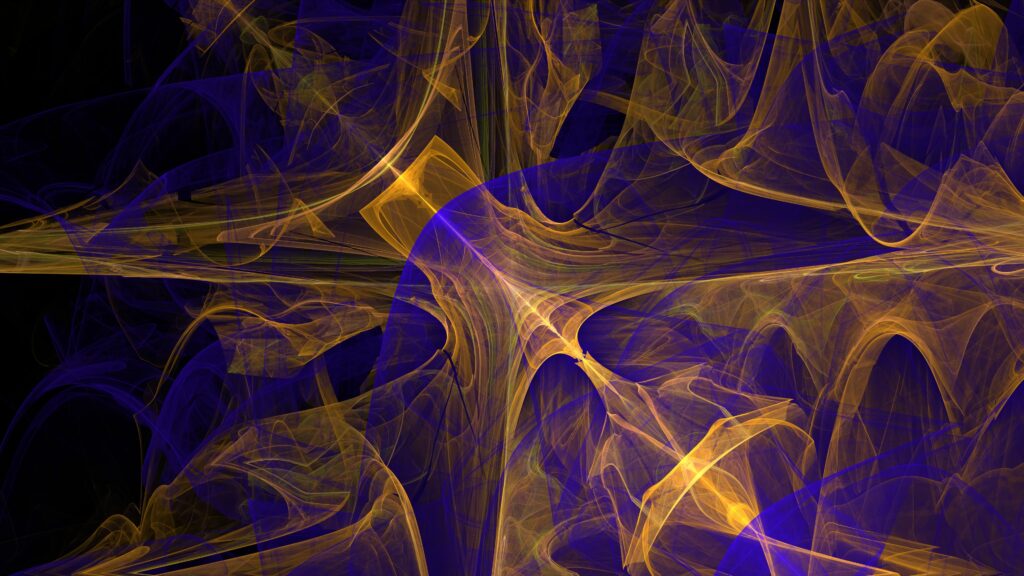 Intertwining Lines: Vibrant Yellow & Blue Abstract Wallpaper 3840x2160
