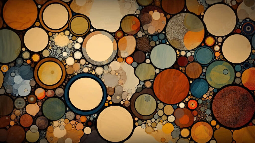 Vibrant Abstract Wallpaper: Interlocking Circles in Rich Colors