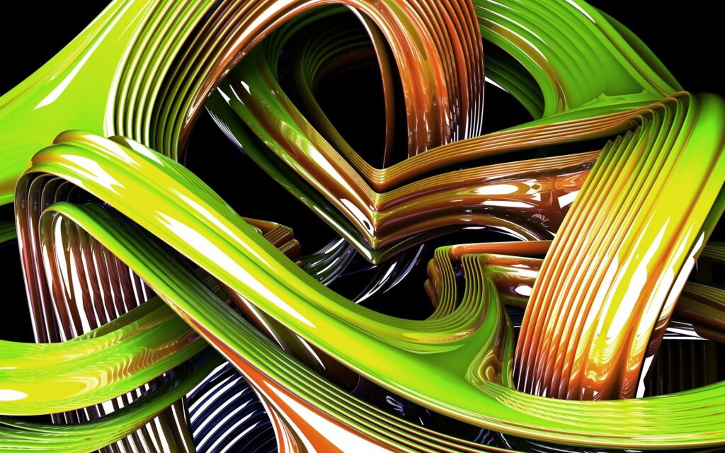 Vibrant Abstract Wallpaper of Metallic Ribbons - 1920x1200 Background