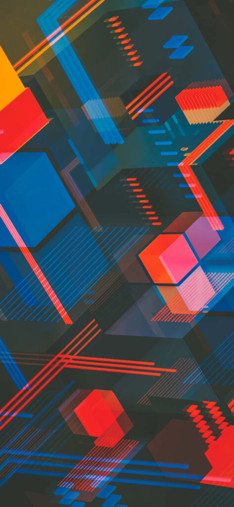 Vibrant Abstract Wallpaper: Minimalist Colorful Shapes & Lines