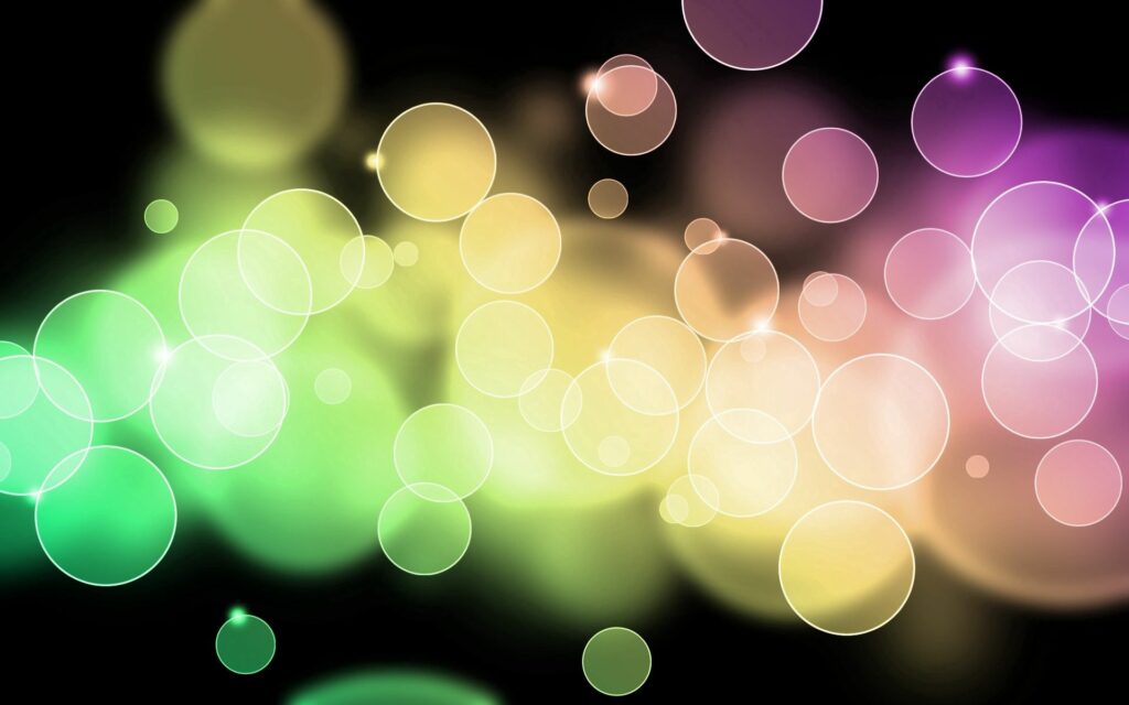 Vibrant Abstract Wallpaper: Multicolored Circles on Dark Background