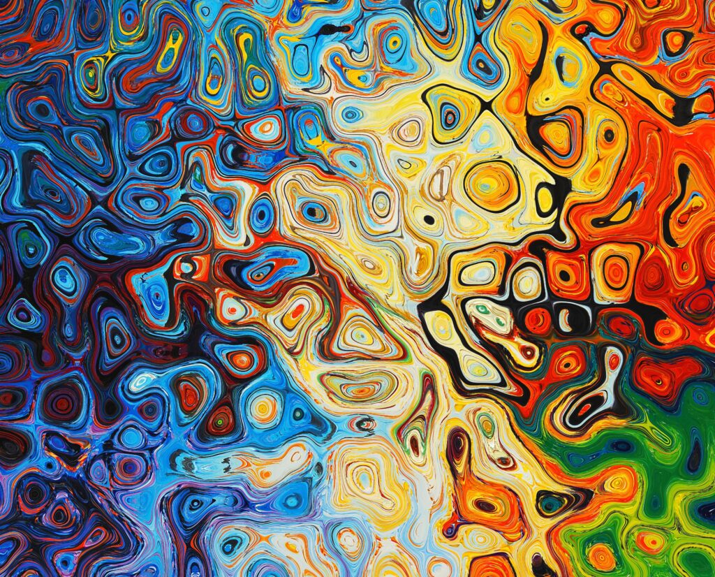 Vibrant Abstract Wallpaper: Multicolored Swirling Patterns Background