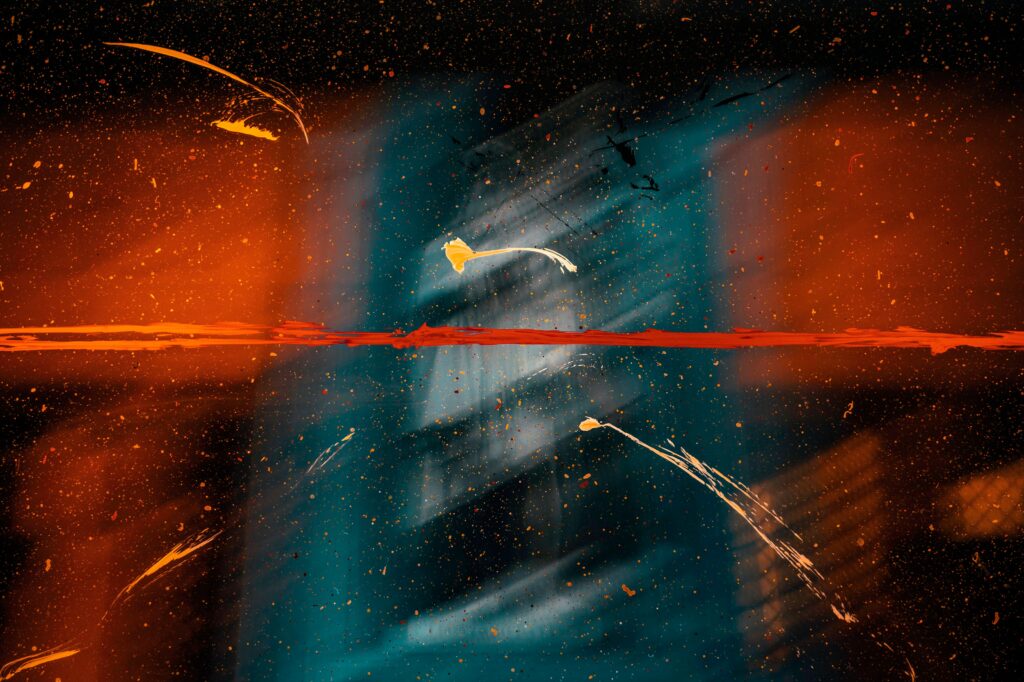 Vibrant Orange & Teal Abstract Wallpaper - Energetic Design