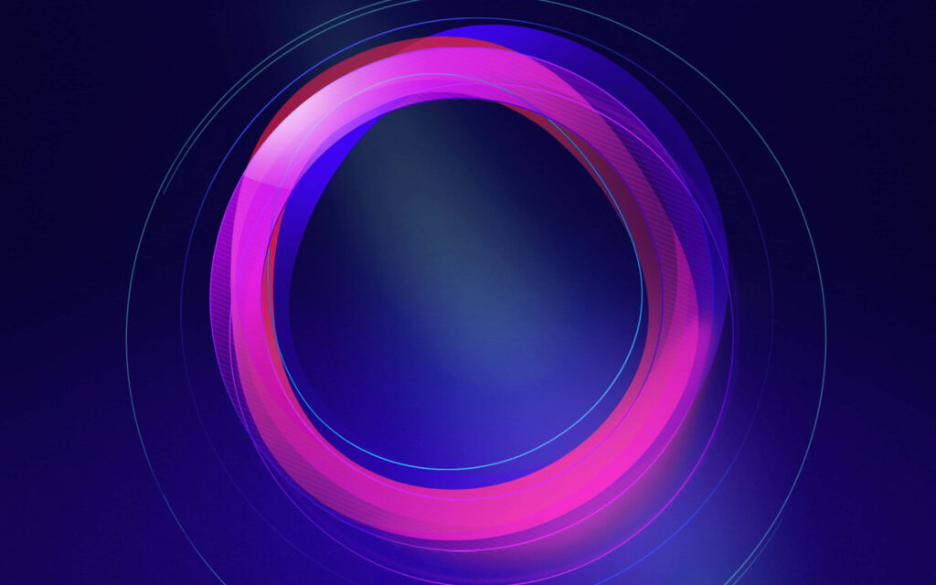 Vibrant Abstract Wallpaper: Pink & Purple Circular Design on Blue