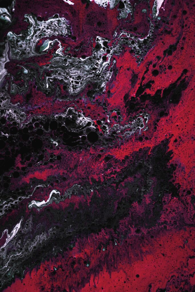 Vibrant Abstract Wallpaper: Rich Red & Black Fluid Art Design