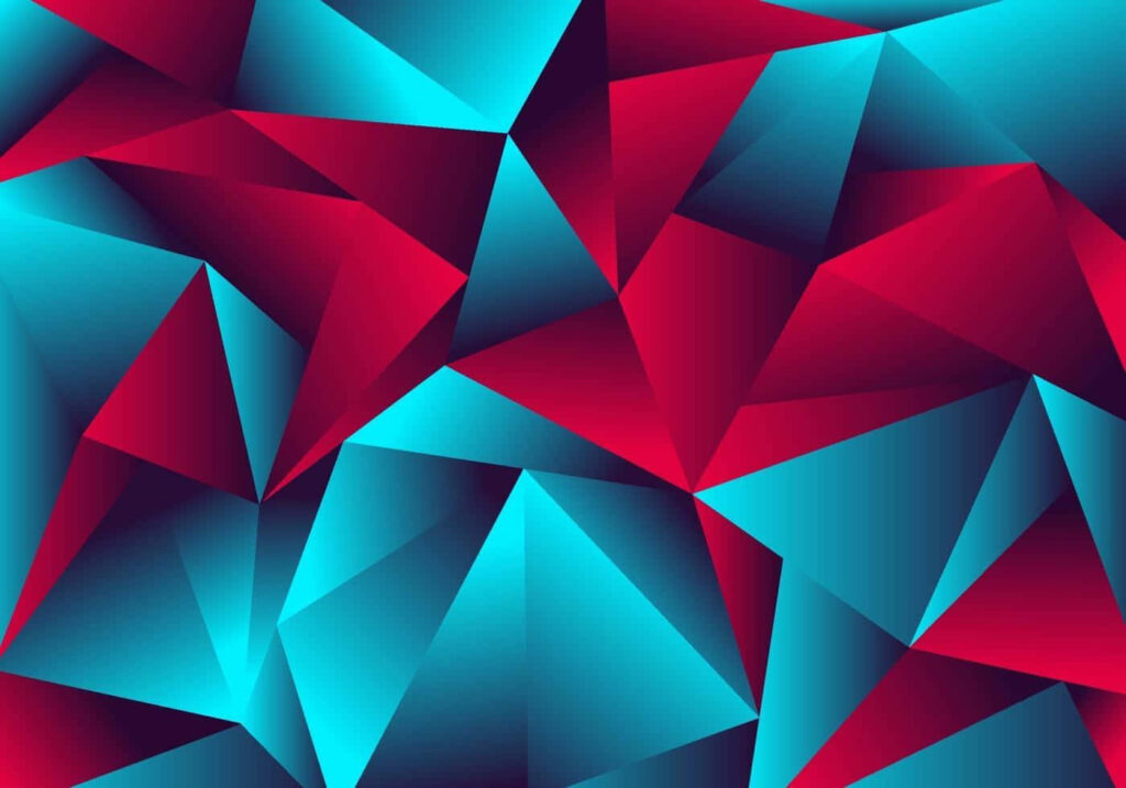 Vibrant Abstract Red & Blue Triangular Wallpaper Background