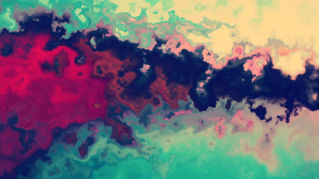 Vibrant Abstract Wallpaper: Rich Red, Turquoise & Yellow Colors