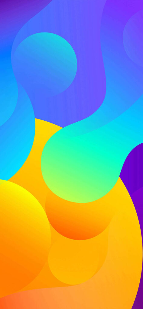 Vibrant Abstract Wallpaper: Blended Blue, Green, and Yellow Design