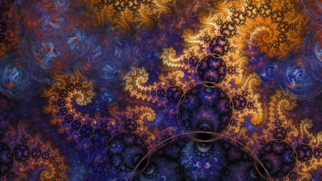 Vibrant Abstract 4K Wallpaper with Spiraling Circles & Patterns