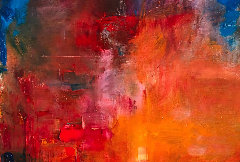 Vibrant Abstract Wallpaper: Dynamic Red, Orange & Blue Artwork