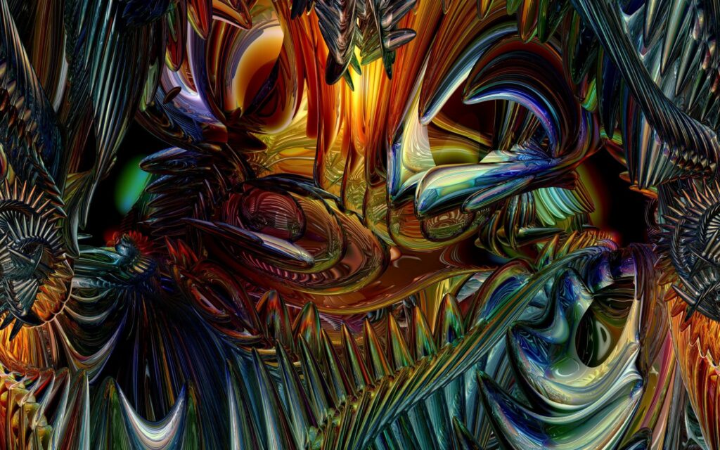 Vivid Abstract Swirling Alloy Wallpaper - Rainbow Background Design