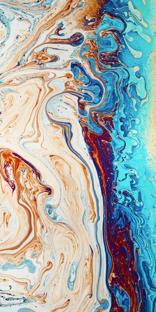 Vibrant Abstract Wallpaper: Swirling Liquid Paint Patterns Background