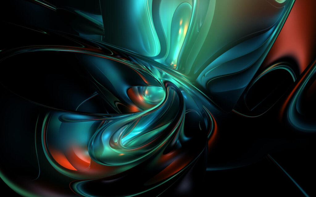 Vibrant Turquoise & Red Abstract Wallpaper with Dynamic Patterns