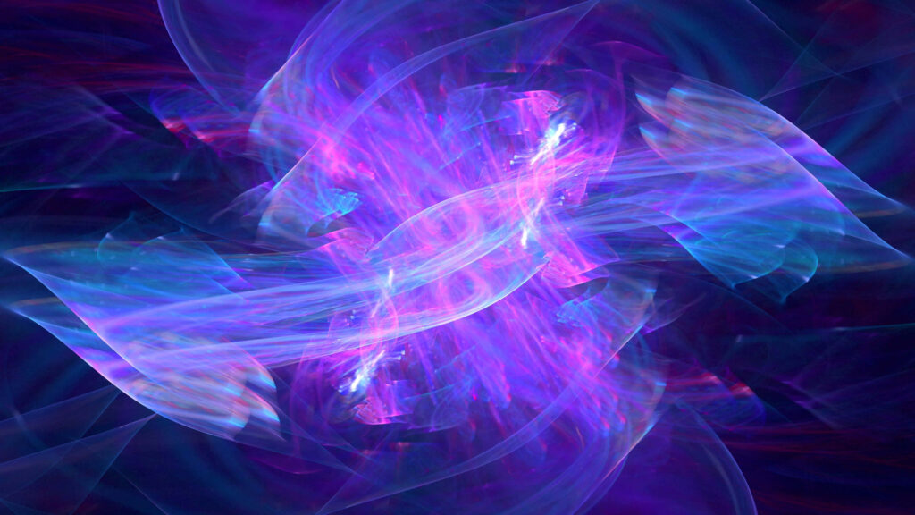 Vibrant Abstract Wallpaper with Swirling Purple, Blue & Pink Patterns