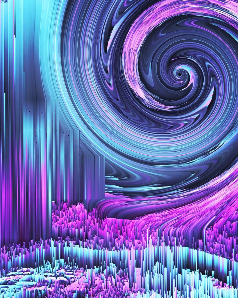 Vibrant Abstract Wallpaper: Swirling Vortex of Purples & Blues