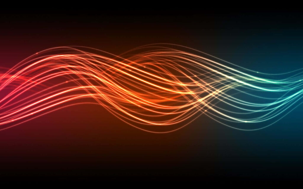 Vibrant Abstract Wallpaper: Wavy Red, Orange, and Blue Lines