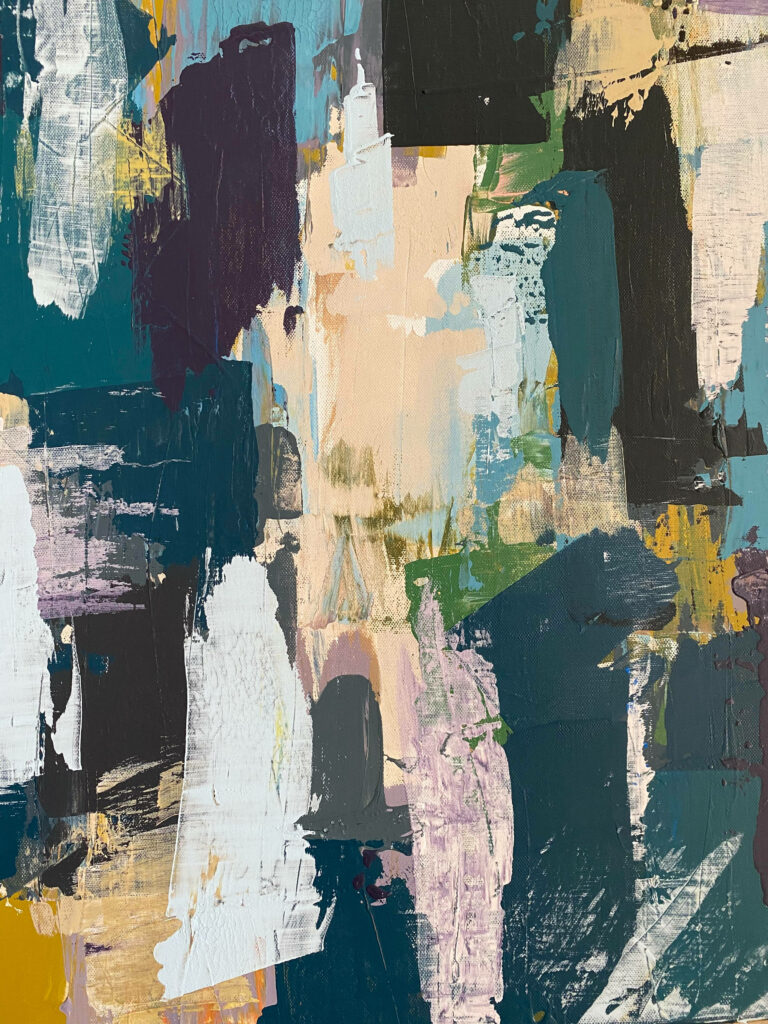 Vibrant Abstract Wallpaper: Yellow, Green & Bold Blue Tones