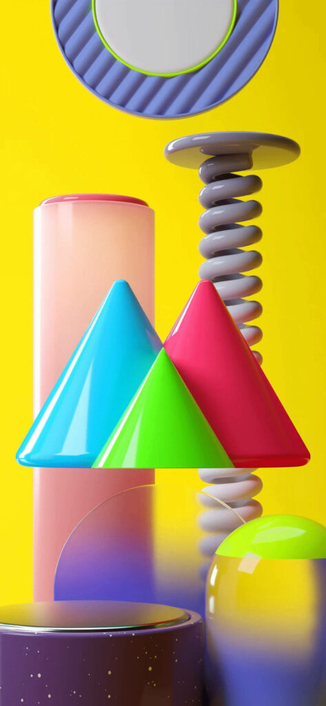 Colorful Abstract Samsung M31 Wallpaper with Geometric Triangles
