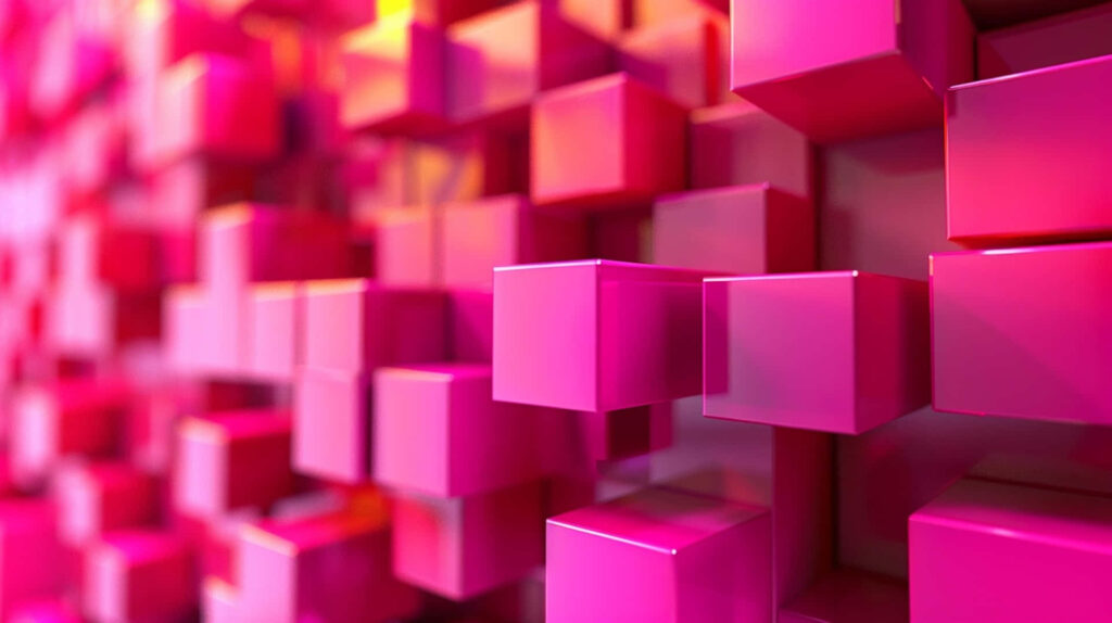 Vibrant Abstract Wallpaper: 3D Pink Cubes Dynamic Background