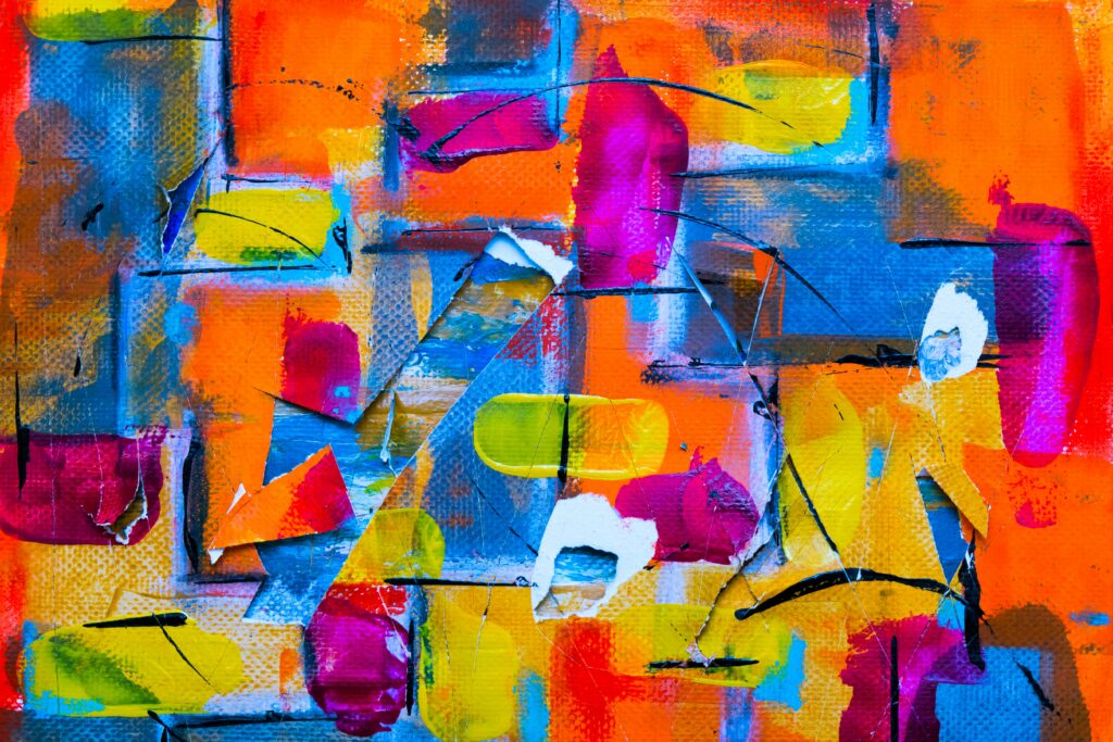 Colorful Abstract Wallpaper: Bold Brush Strokes & Dynamic Shapes