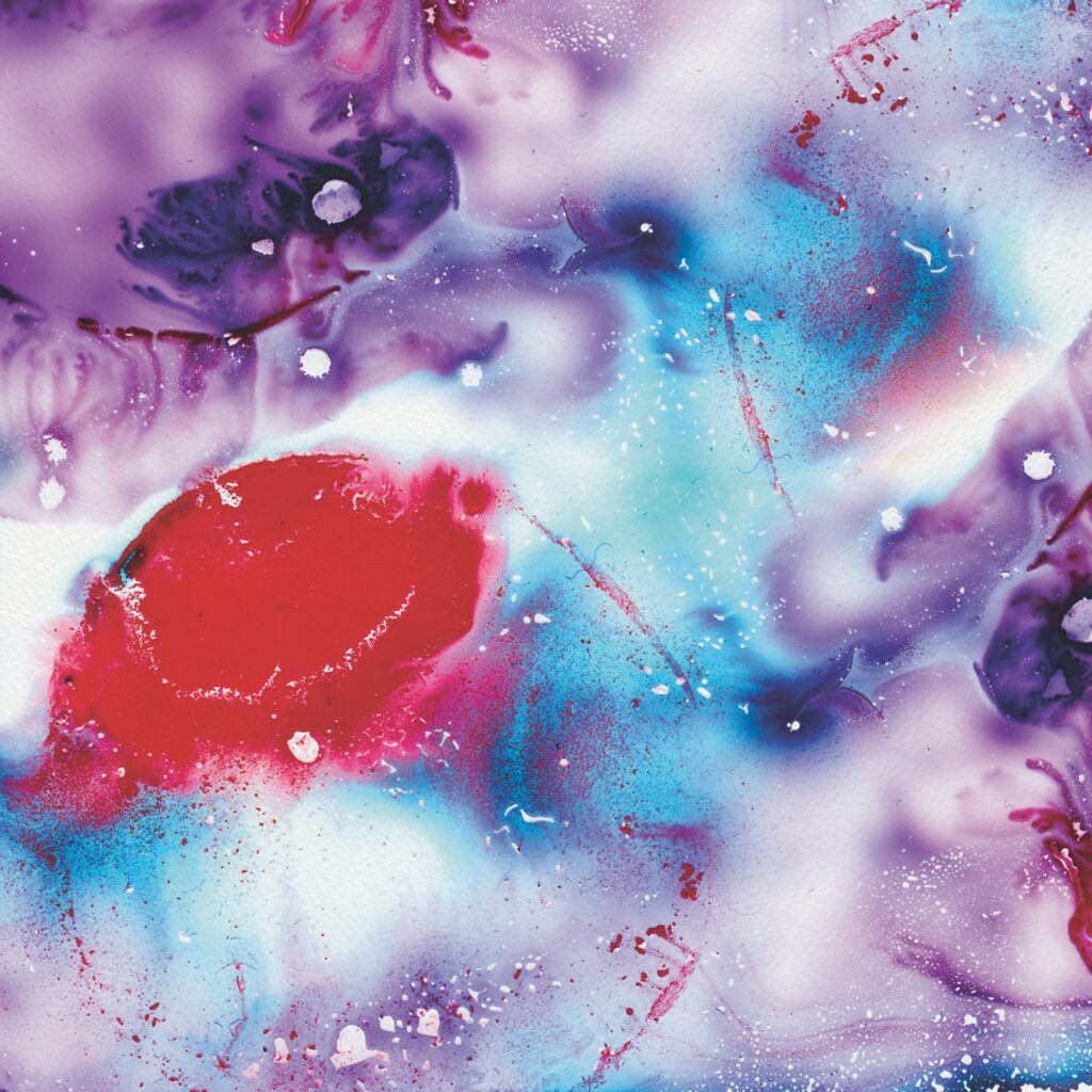 Vibrant Abstract Wallpaper: Bold Red, Blue & Purple Fluid Design