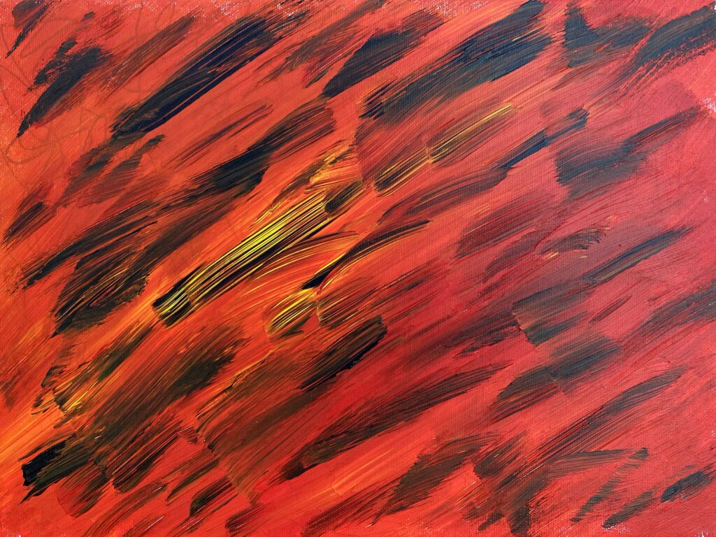 Dynamic Abstract Oil Paint Wallpaper with Bold Red Strokes