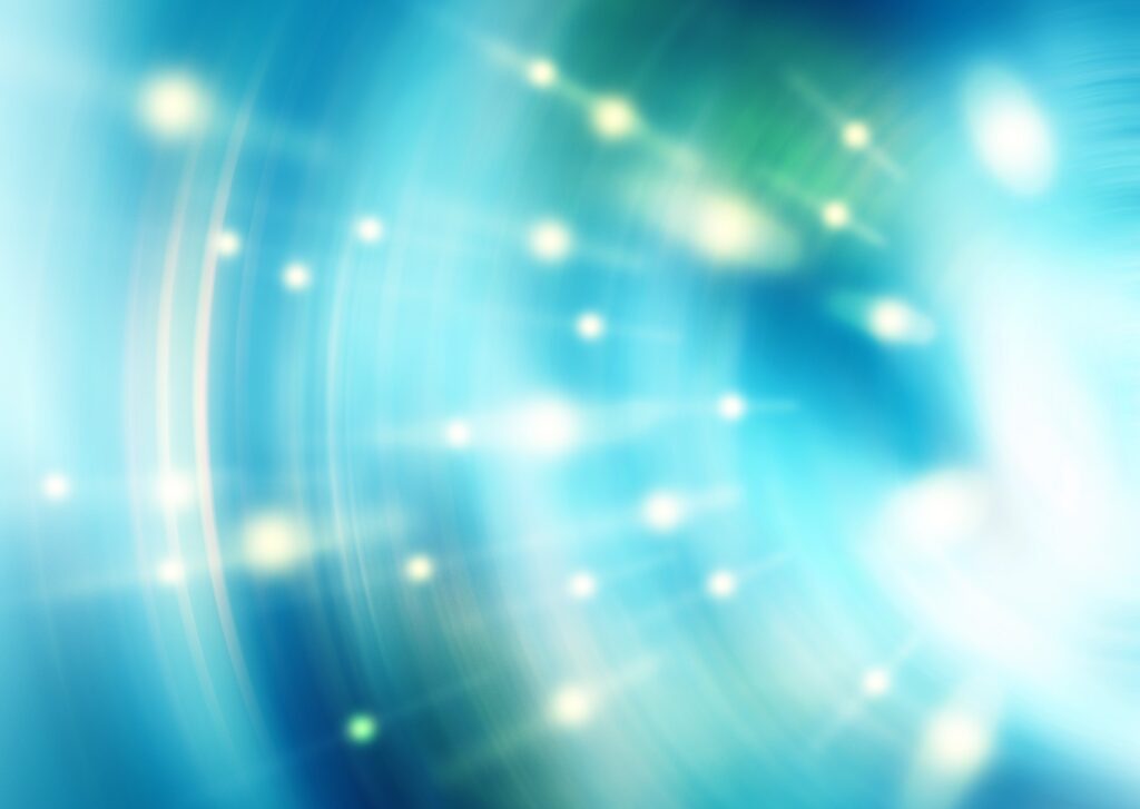 Vibrant Abstract Wallpaper: Bright Circles & Dots in Blue & Green