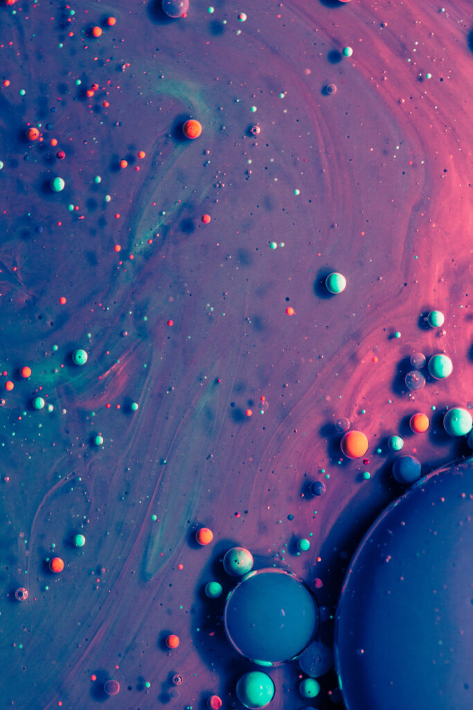 Vibrant Abstract Wallpaper: Colorful Bubbles & Paint Swirls Background