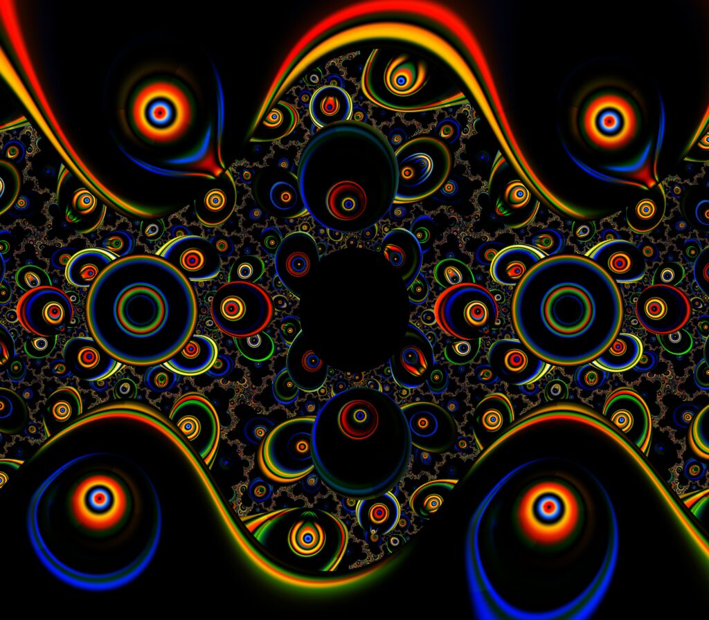 Vibrant Abstract Wallpaper: Colorful Concentric Circles & Waves