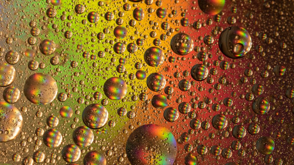 Colorful Abstract Drops Wallpaper - Vibrant Gradient Background 4041x2273