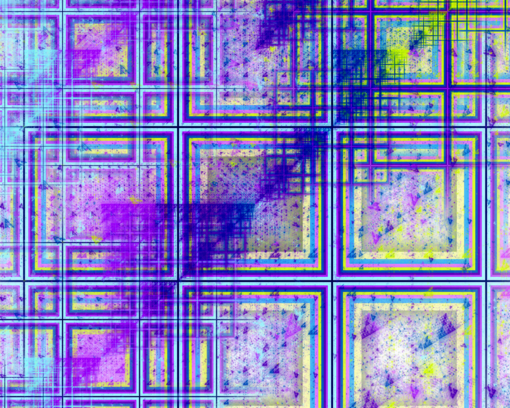 Vibrant Abstract Wallpaper with Intersecting Squares & Colorful Gradients