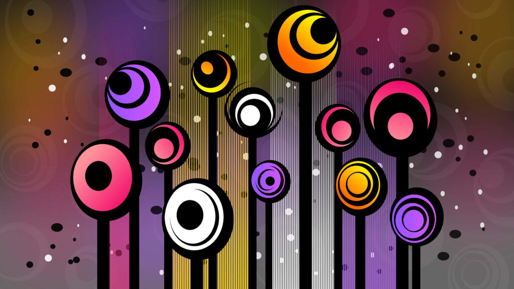 Vibrant Abstract Wallpaper: Colorful Oblong Shapes & Gradient Design