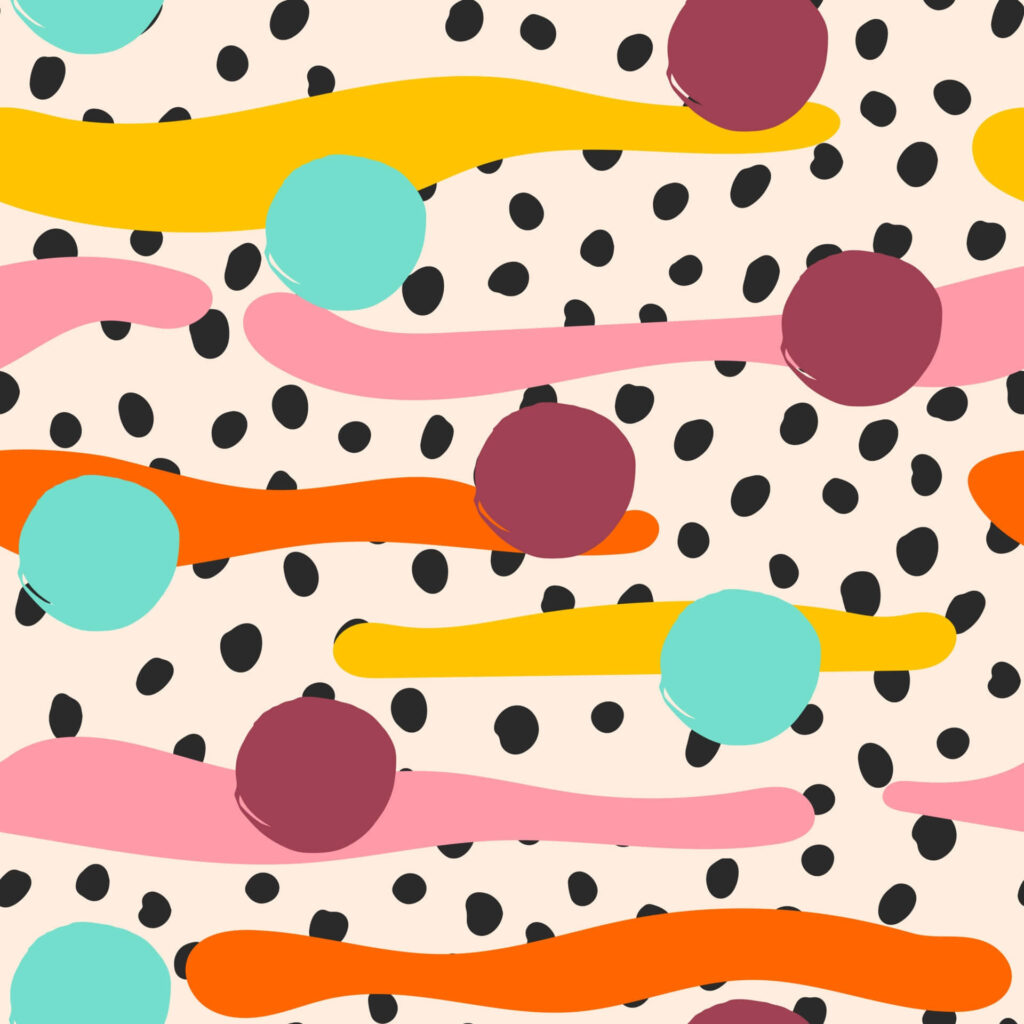 Vibrant Abstract Wallpaper: Colorful Shapes & Wavy Lines Background
