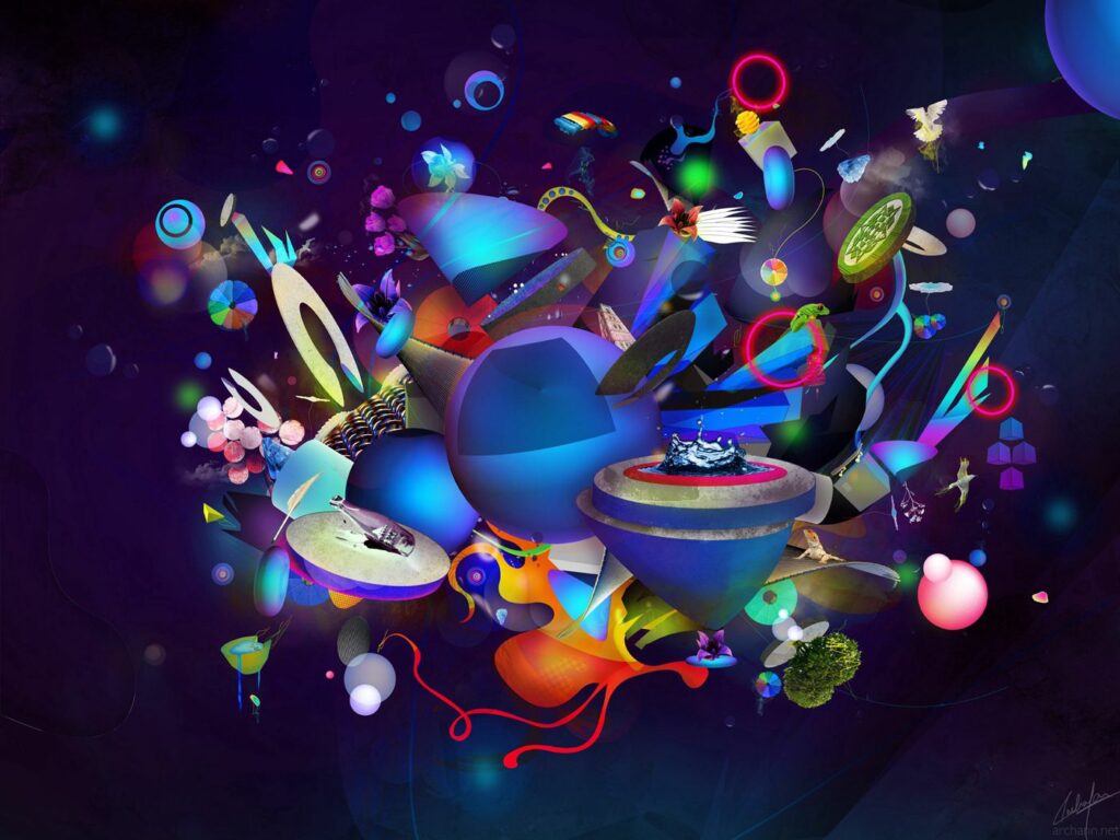 Colorful Abstract Floral Wallpaper for a Creative Desktop Background