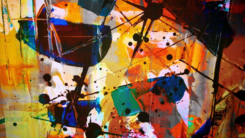 Vibrant Abstract Wallpaper: Colorful Spots & Dynamic Streaks - 1920x1080