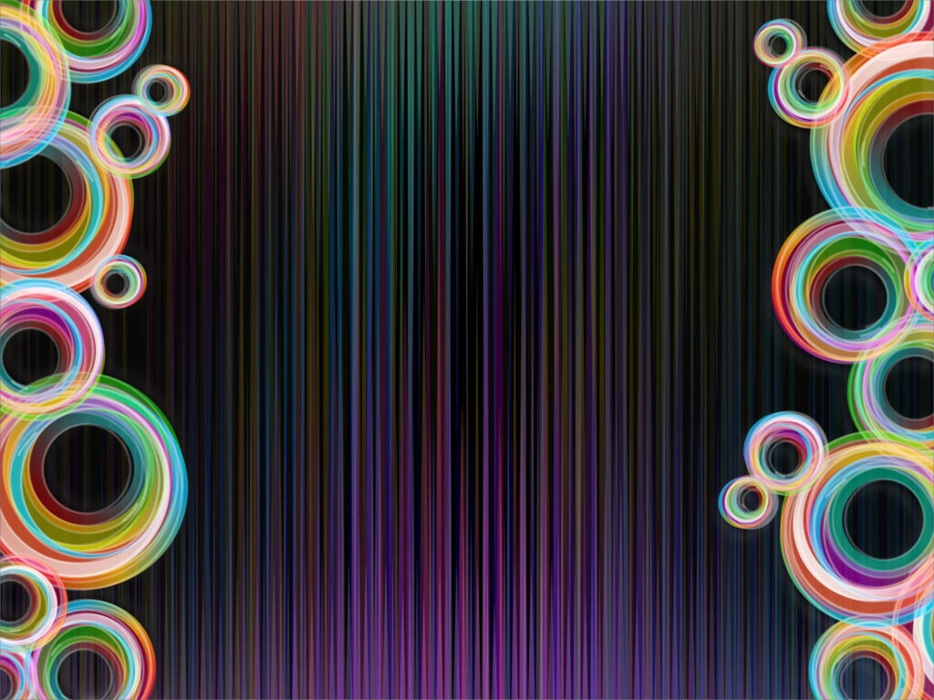 Vibrant Abstract Background with Dynamic Stripes and Circles Wallpaper