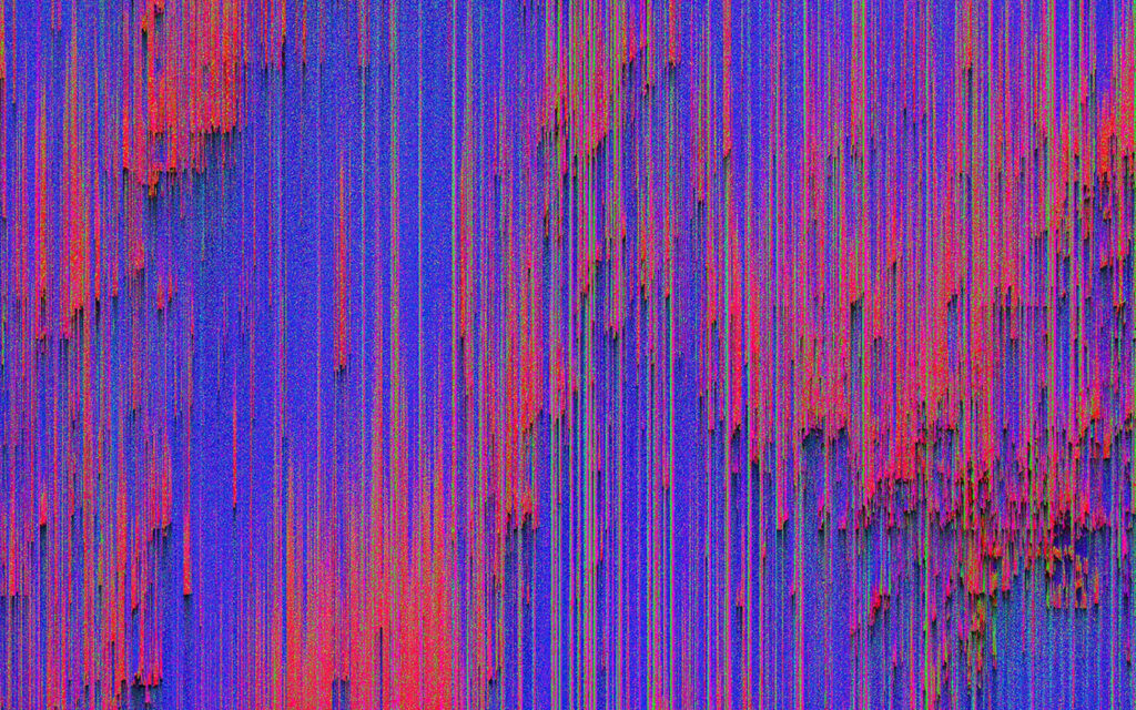 Vibrant Abstract Vertical Lines Wallpaper in Blue, Red & Purple