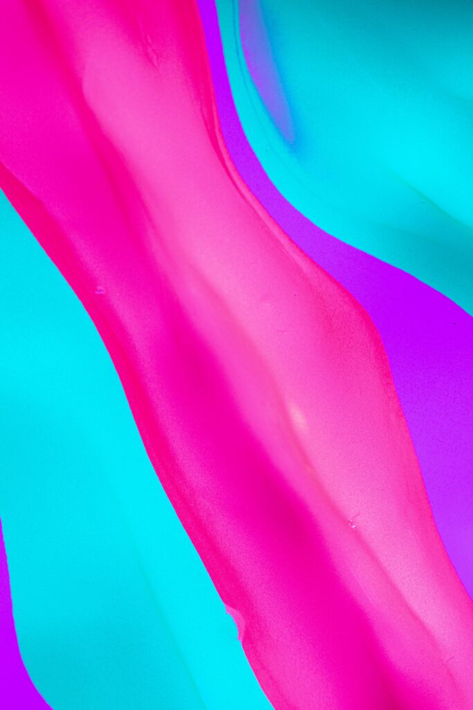 Vibrant Abstract Waves Wallpaper in Pink, Purple, and Turquoise