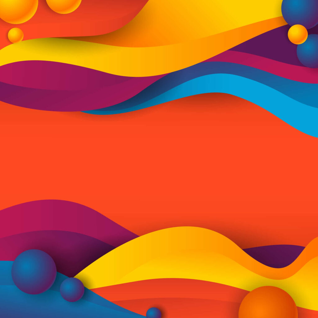 Vibrant Abstract Wallpaper with Colorful Waves and 3D Elements