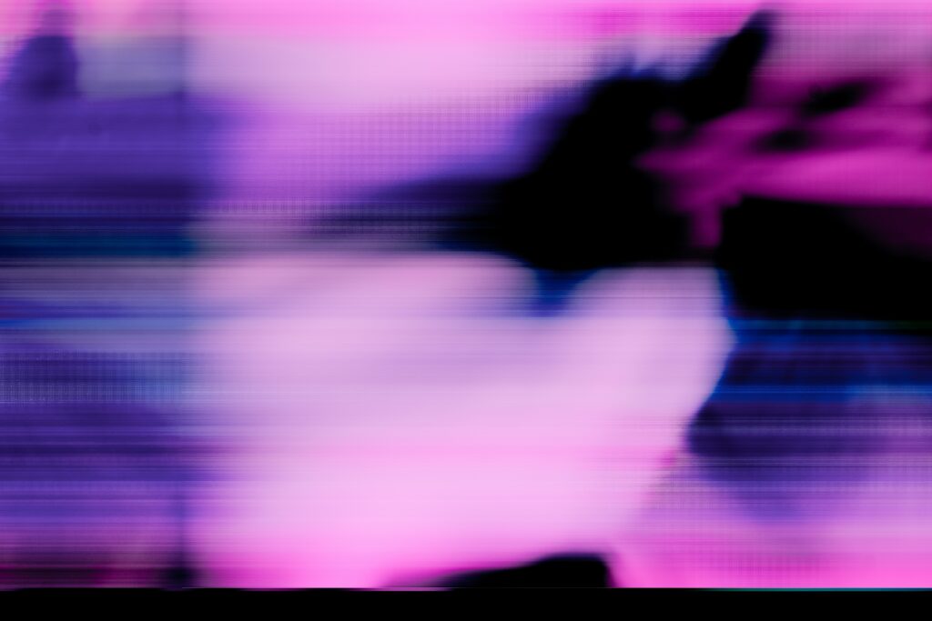 Vibrant Abstract Purple Wallpaper with Distortion & Blur Effects