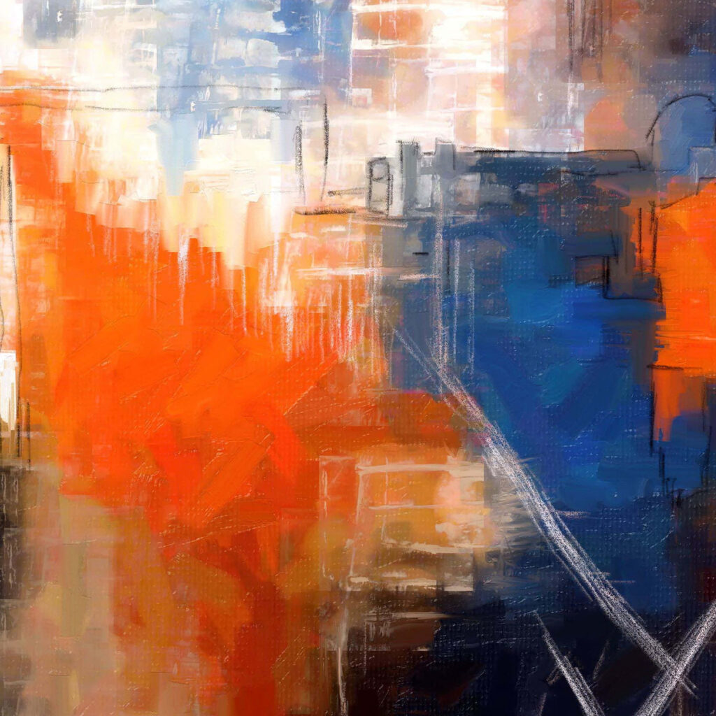Vibrant Abstract Wallpaper: Dynamic Paint Strokes in Warm & Cool Hues