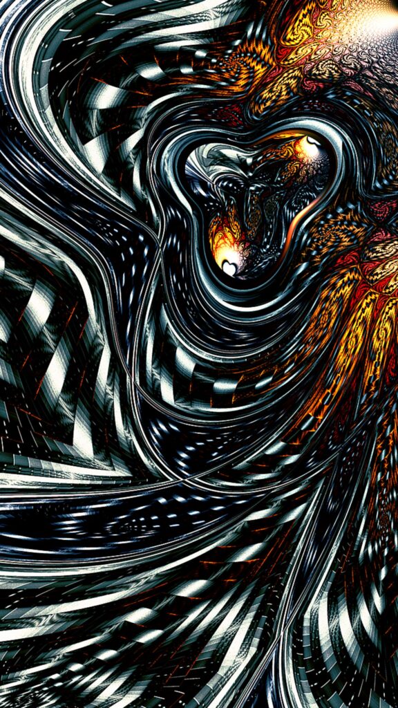 Vibrant Abstract Wallpaper with Dynamic Shapes and Flowing Patterns