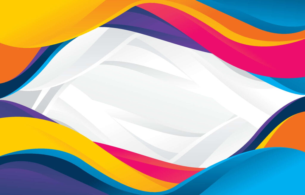 Vibrant Abstract Waves Wallpaper: Blue, Yellow, Pink & Purple Design