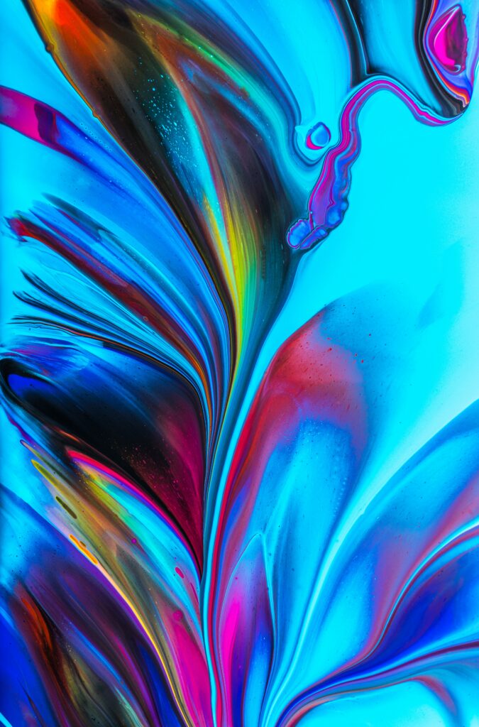 Vibrant Abstract Wallpaper: Dynamic Liquid Patterns in Bold Hues