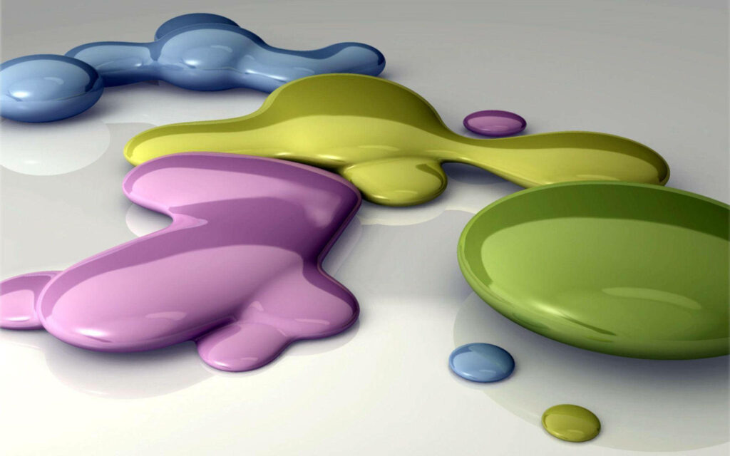 Vibrant Abstract Wallpaper: Glossy Liquid Colors in Green, Purple & Blue