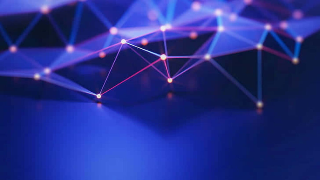 Vibrant Abstract Blue Wallpaper with Glowing Geometric Design