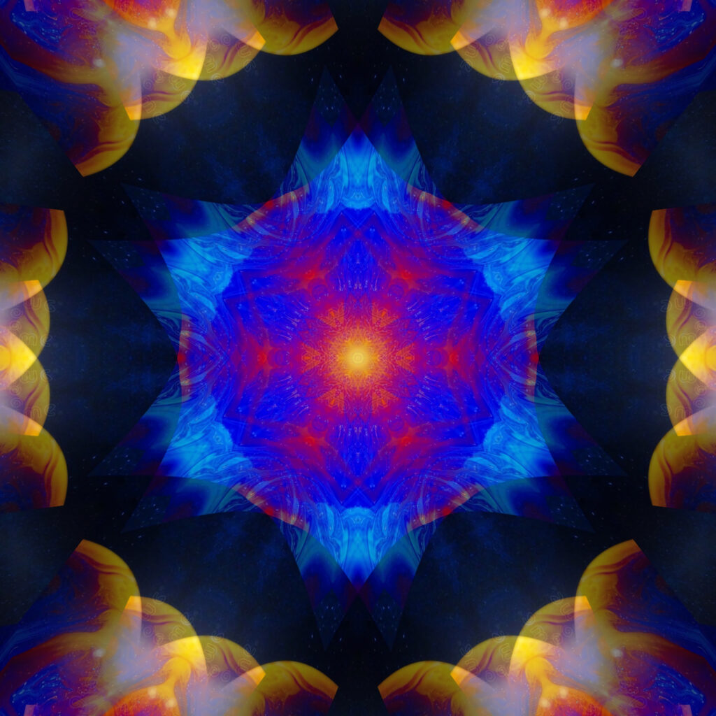 Vibrant Abstract Wallpaper with Celestial Star Design - 3456x3456