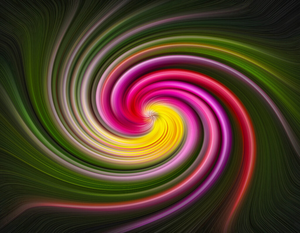 Vibrant Abstract Swirl Wallpaper: Hypnotic Tunnel Design Background