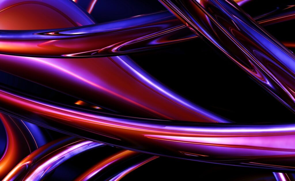 Vibrant Abstract Wallpaper with Intertwining Lines & Reflective Depth